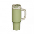 SURFVEN 40 oz Stainless Steel Insulated Travel Tumbler with 2-in-1 Lid and Handle, Avocado Green