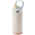 SURFVEN 18 oz Double Wall Stainless Steel Insulated Water Bottle with Leak Proof Flip Straw Lid, Egg Shell
