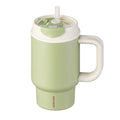 SURFVEN 24oz Double Wall Stainless Steel Insulated Tumbler with Handle and 2-in-1 Lid, Avocado Green
