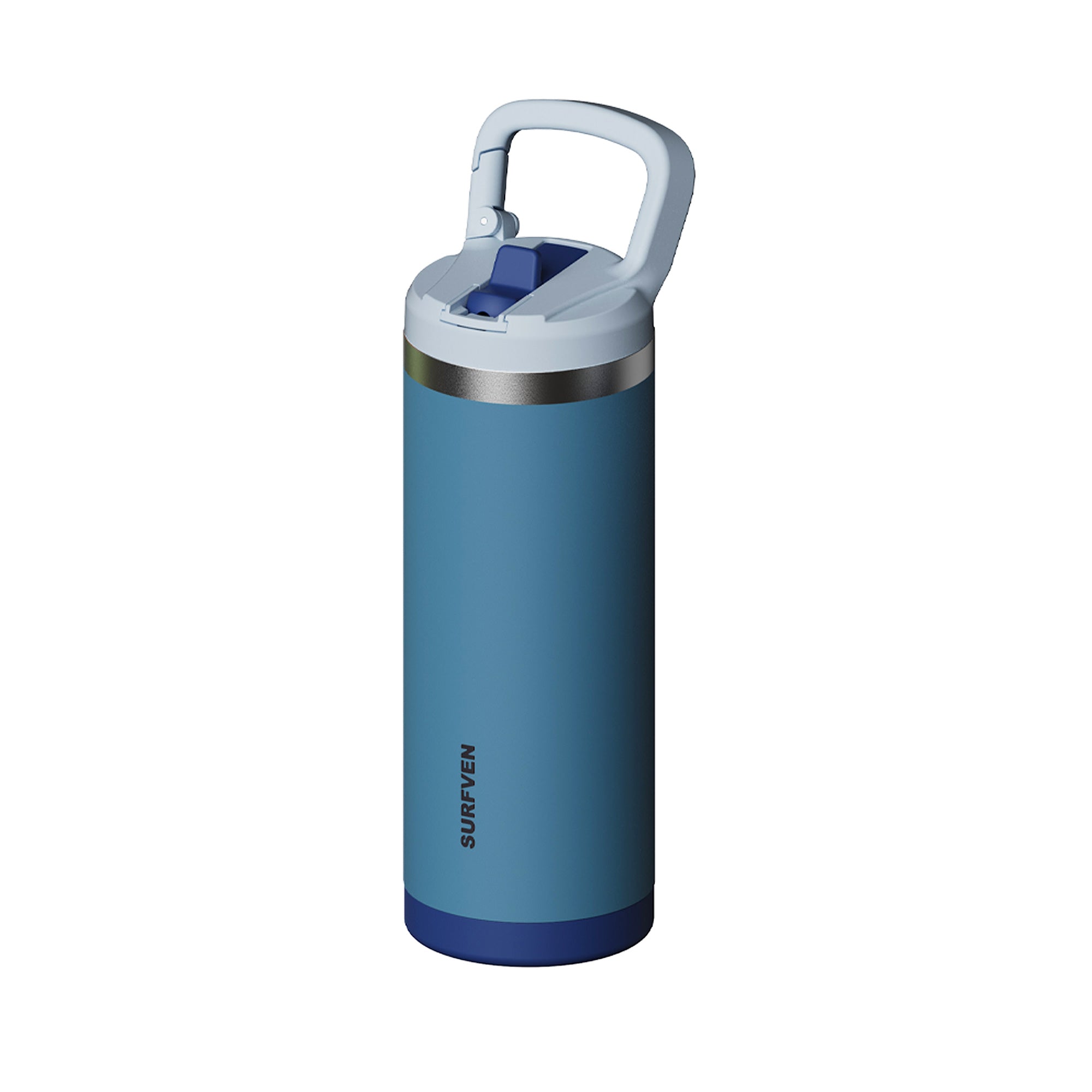 SURFVEN 18 oz Double Wall Stainless Steel Insulated Water Bottle with Leak Proof Flip Straw Lid, Blue