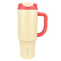 SURFVEN 40oz Double Wall Stainless Steel Insulated Tumbler with Handle and 2-in-1 Lid, Egg Shell