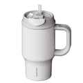 SURFVEN 30oz Insulated Stainless Steel Tumbler with Handle and Leak Proof Dual Sip Lid, White