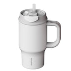 SURFVEN 30oz Insulated Stainless Steel Tumbler with Handle and Leak Proof Dual Sip Lid, White