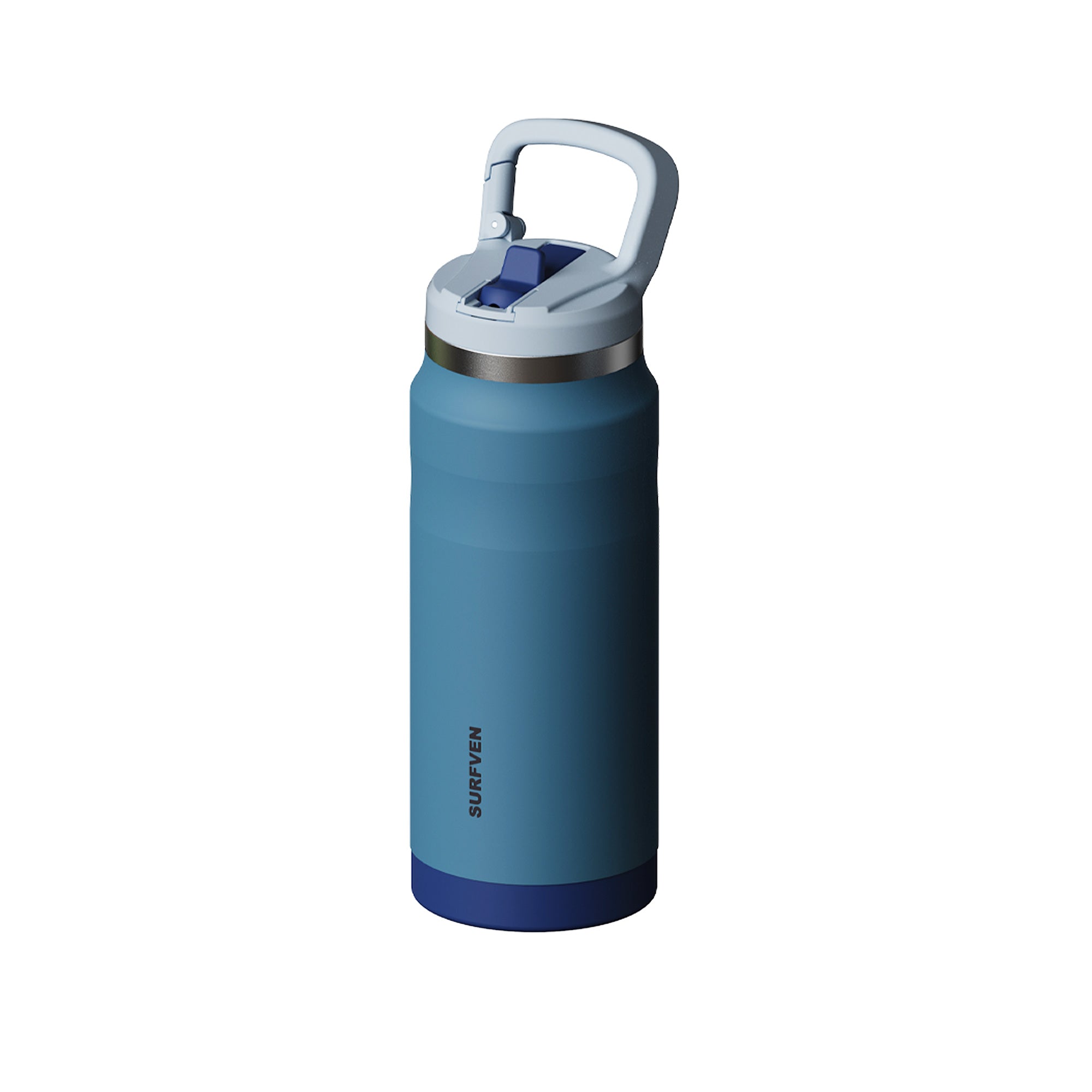 SURFVEN 27 oz Stainless Steel Double Wall Insulated Water Bottle with Flip-up Straw Lid, Blue