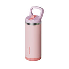 SURFVEN 18 oz Double Wall Stainless Steel Insulated Water Bottle with Leak Proof Flip Straw Lid, Pink
