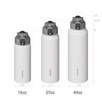 SURFVEN 27 oz Vacuum Insulated Stainless Steel Water Bottle with 3-in-1 Lid, White