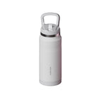 SURFVEN 27 oz Stainless Steel Double Wall Insulated Water Bottle with Flip-up Straw Lid, White
