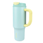 SURFVEN 40oz Double Wall Stainless Steel Insulated Tumbler with Handle and 2-in-1 Lid, Mint Blue