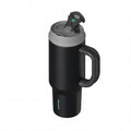 SURFVEN 40oz Double Wall Stainless Steel Insulated Tumbler with Handle and 2-in-1 Lid, Black