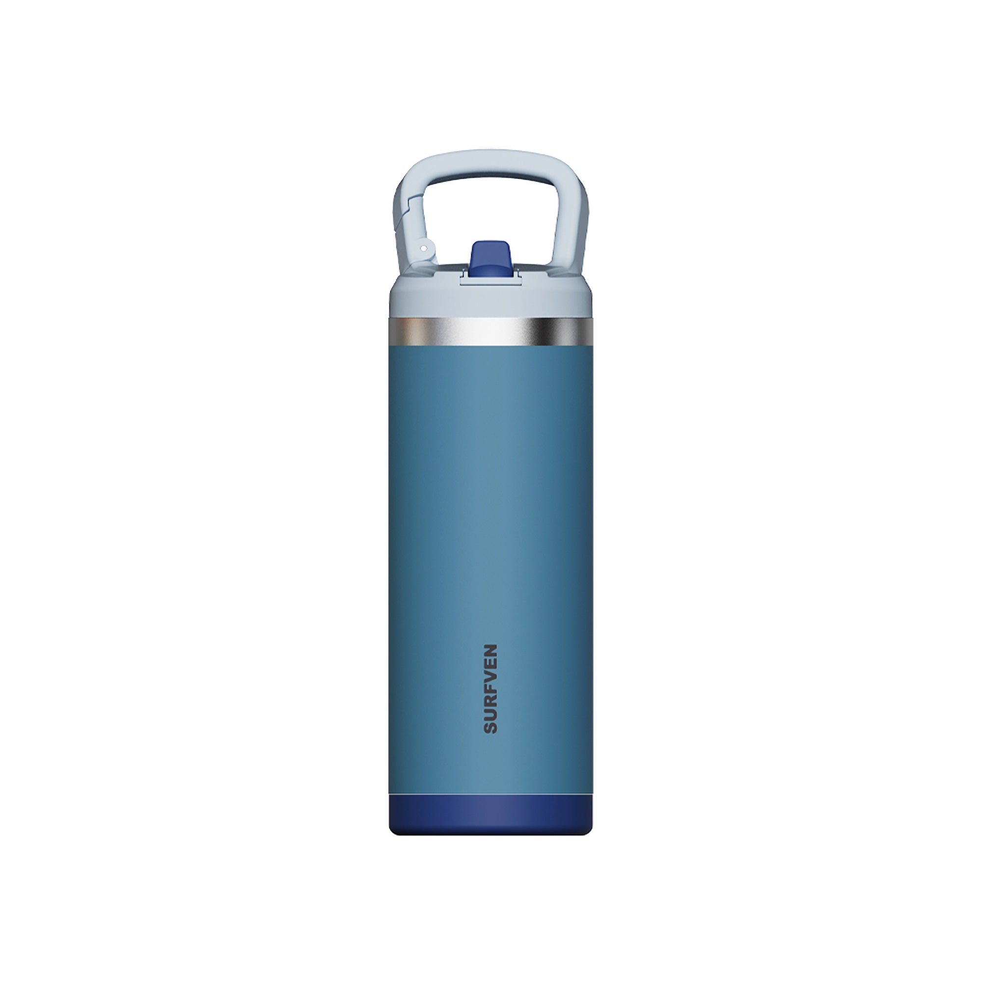 SURFVEN 18 oz Double Wall Stainless Steel Insulated Water Bottle with Leak Proof Flip Straw Lid, Blue