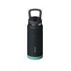 SURFVEN 27 oz Stainless Steel Double Wall Insulated Water Bottle with Flip-up Straw Lid, Black