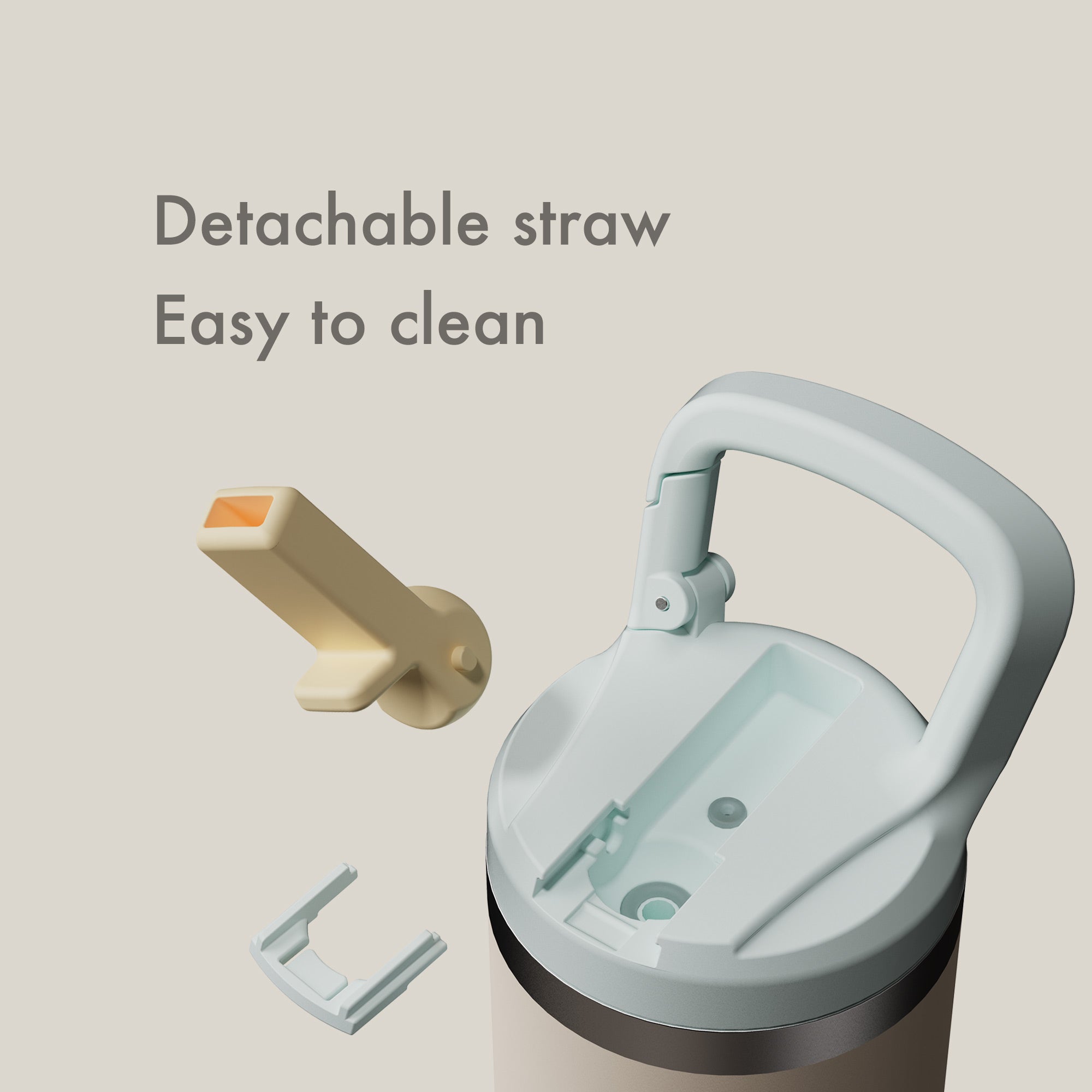 SURFVEN 18 oz Double Wall Stainless Steel Insulated Water Bottle with Leak Proof Flip Straw Lid, Egg Shell