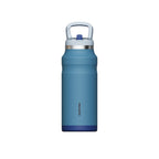 SURFVEN 27 oz Stainless Steel Double Wall Insulated Water Bottle with Flip-up Straw Lid, Blue