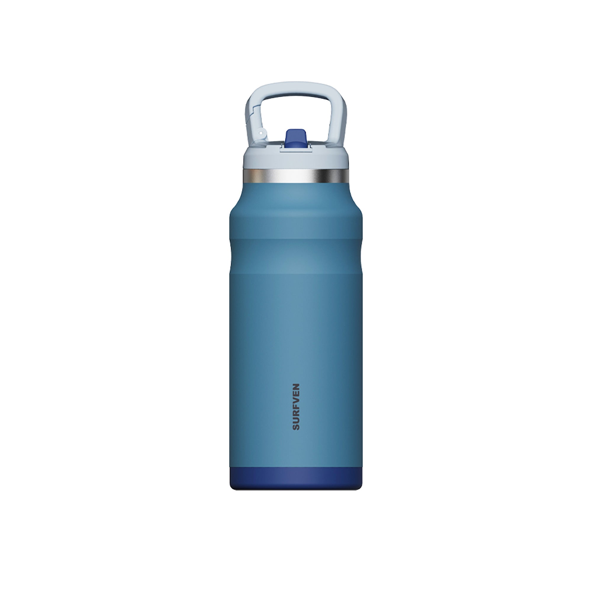 SURFVEN 27 oz Stainless Steel Double Wall Insulated Water Bottle with Flip-up Straw Lid, Blue