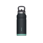 SURFVEN 27 oz Stainless Steel Double Wall Insulated Water Bottle with Flip-up Straw Lid, Black