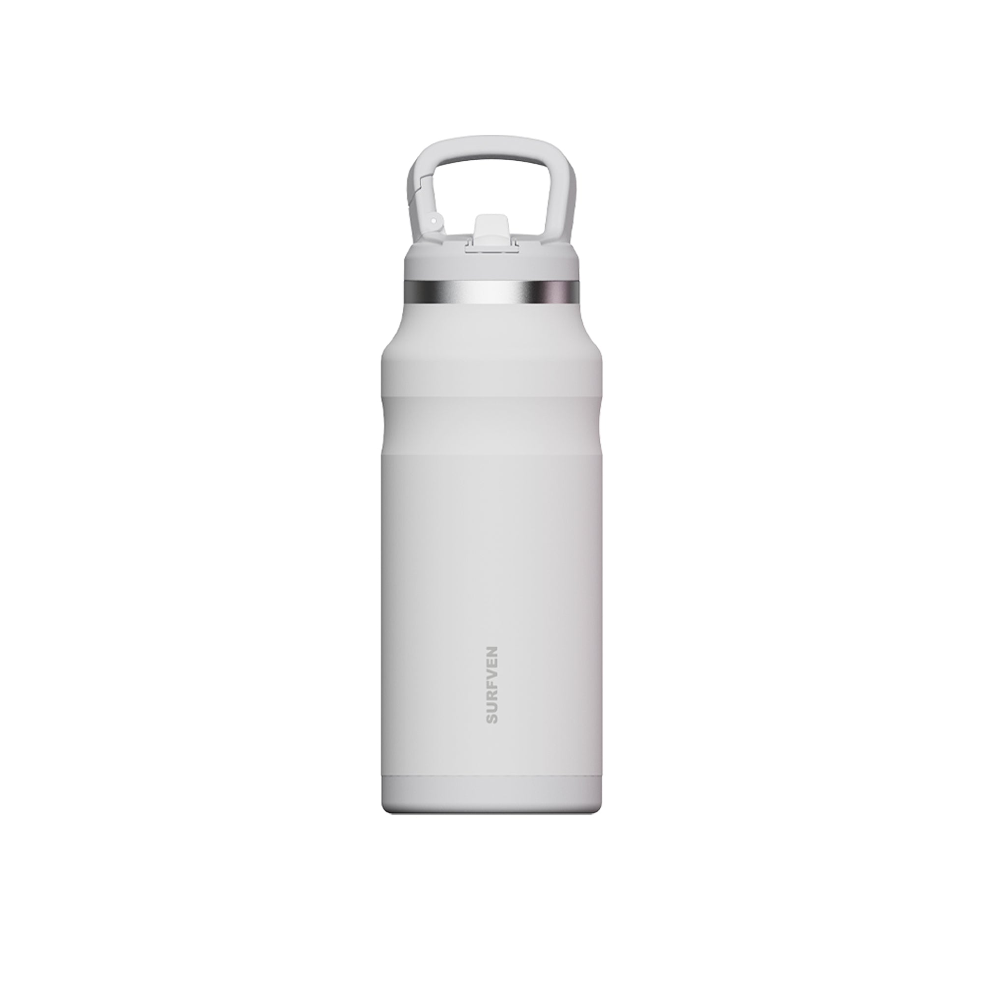 SURFVEN 27 oz Stainless Steel Double Wall Insulated Water Bottle with Flip-up Straw Lid, White