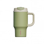 SURFVEN 30oz Insulated Stainless Steel Tumbler with Handle and Leak Proof Dual Sip Lid, Avocado Green