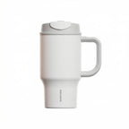 SURFVEN 30oz Insulated Stainless Steel Tumbler with Handle and Leak Proof Dual Sip Lid, White