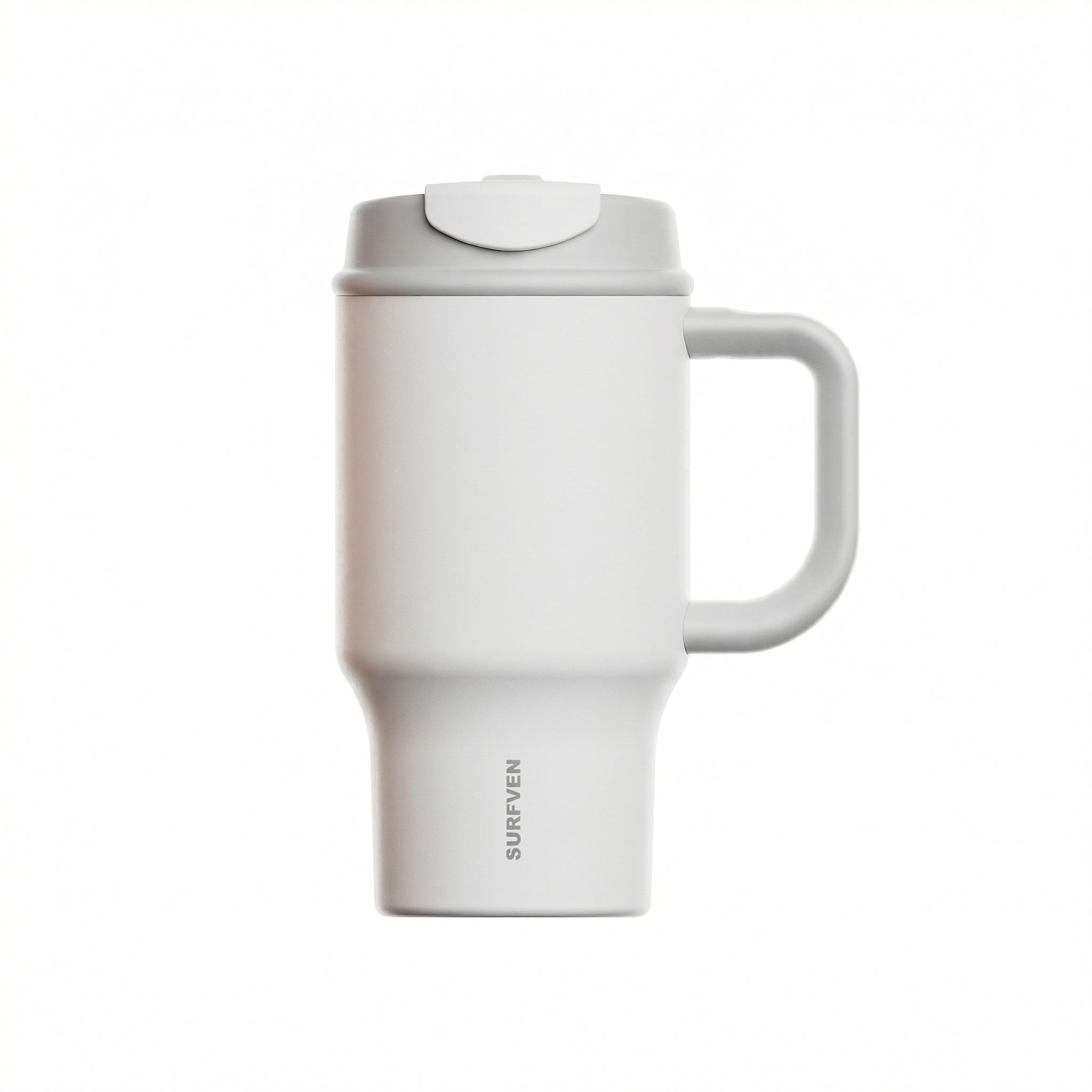 SURFVEN 30oz Insulated Stainless Steel Tumbler with Handle and Leak Proof Dual Sip Lid, White