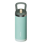 SURFVEN 18 oz Double Wall Stainless Steel Insulated Water Bottle with Leak Proof Flip Straw Lid, Dusty Jade