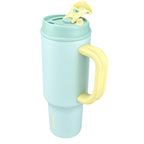 SURFVEN 40oz Double Wall Stainless Steel Insulated Tumbler with Handle and 2-in-1 Lid, Mint Blue