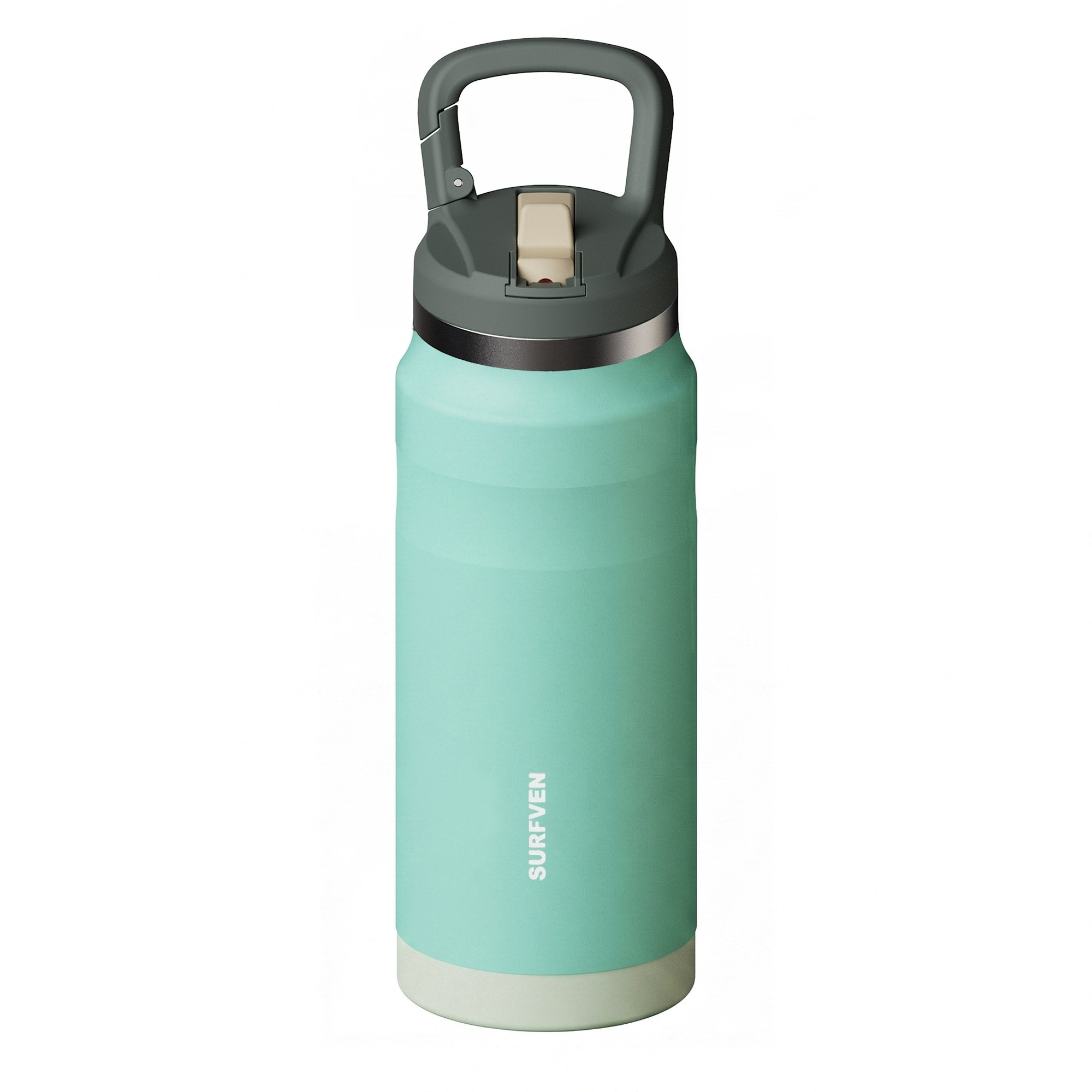 SURFVEN 27 oz Stainless Steel Double Wall Insulated Water Bottle with Flip-up Straw Lid, Dusty Jade