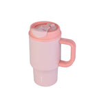 SURFVEN 30oz Insulated Stainless Steel Tumbler with Handle and Leak Proof Dual Sip Lid, Pink