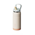 SURFVEN 27 oz Stainless Steel Double Wall Insulated Water Bottle with Flip-up Straw Lid, Egg Shell