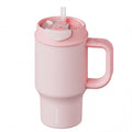 SURFVEN 30oz Insulated Stainless Steel Tumbler with Handle and Leak Proof Dual Sip Lid, Pink