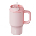 SURFVEN 30oz Insulated Stainless Steel Tumbler with Handle and Leak Proof Dual Sip Lid, Pink