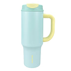 SURFVEN 40oz Double Wall Stainless Steel Insulated Tumbler with Handle and 2-in-1 Lid, Mint Blue