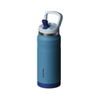 SURFVEN 27 oz Stainless Steel Double Wall Insulated Water Bottle with Flip-up Straw Lid, Blue