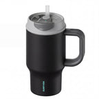 SURFVEN 30oz Insulated Stainless Steel Tumbler with Handle and Leak Proof Dual Sip Lid, Black