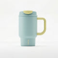 SURFVEN 24oz Double Wall Stainless Steel Insulated Tumbler with Handle and 2-in-1 Lid, Mint Blue
