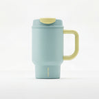 SURFVEN 24oz Double Wall Stainless Steel Insulated Tumbler with Handle and 2-in-1 Lid, Mint Blue