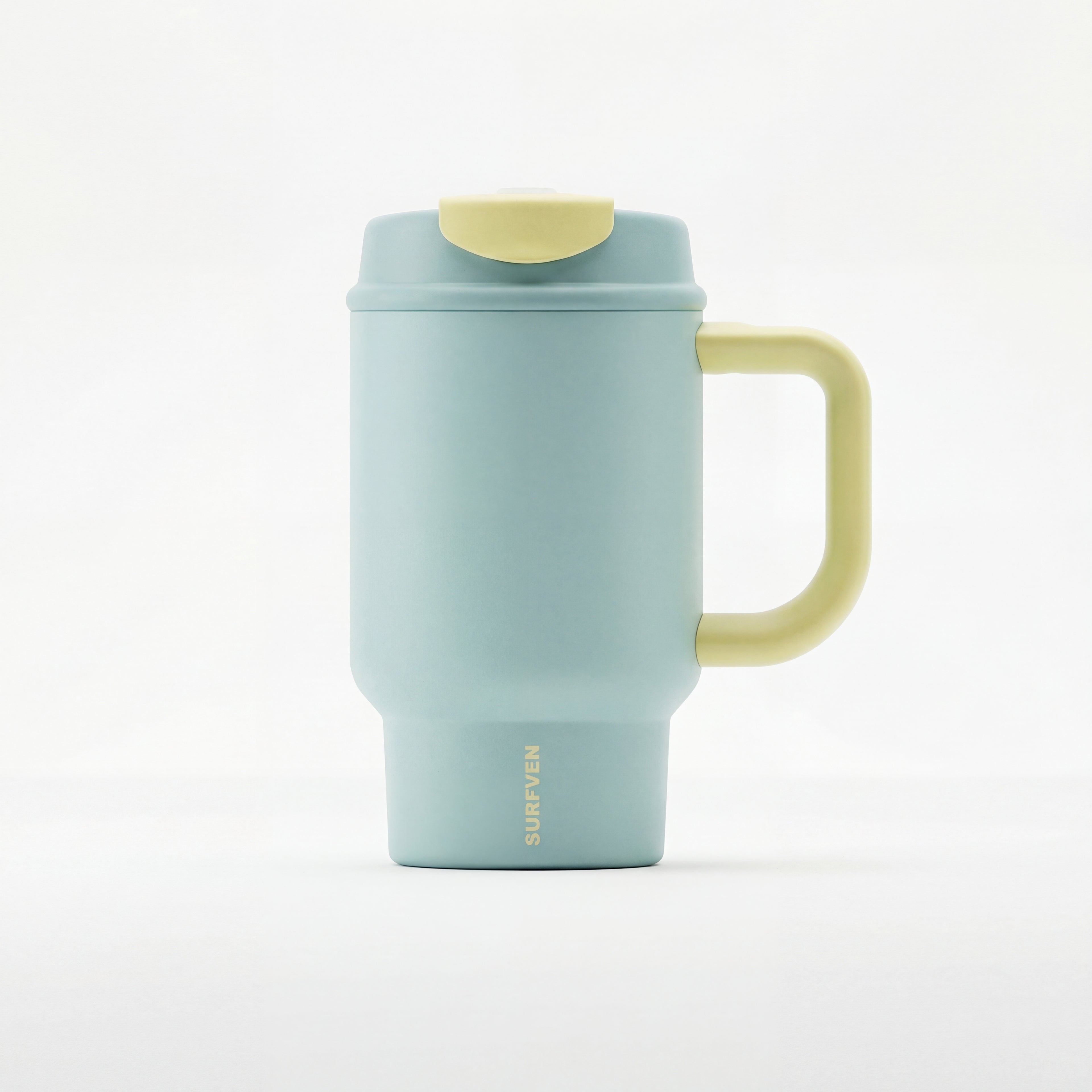 SURFVEN 24oz Double Wall Stainless Steel Insulated Tumbler with Handle and 2-in-1 Lid, Mint Blue