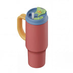 SURFVEN 40oz Double Wall Stainless Steel Insulated Tumbler with Handle and 2-in-1 Lid, Raspberry Pink
