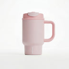 SURFVEN 24oz Double Wall Stainless Steel Insulated Tumbler with Handle and 2-in-1 Lid, Pink