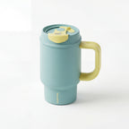SURFVEN 24oz Double Wall Stainless Steel Insulated Tumbler with Handle and 2-in-1 Lid, Mint Blue