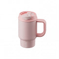 SURFVEN 24oz Double Wall Stainless Steel Insulated Tumbler with Handle and 2-in-1 Lid, Pink