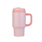 SURFVEN 30oz Insulated Stainless Steel Tumbler with Handle and Leak Proof Dual Sip Lid, Pink