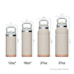 SURFVEN 18 oz Double Wall Stainless Steel Insulated Water Bottle with Leak Proof Flip Straw Lid, Dusty Jade
