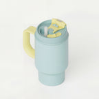 SURFVEN 24oz Double Wall Stainless Steel Insulated Tumbler with Handle and 2-in-1 Lid, Mint Blue