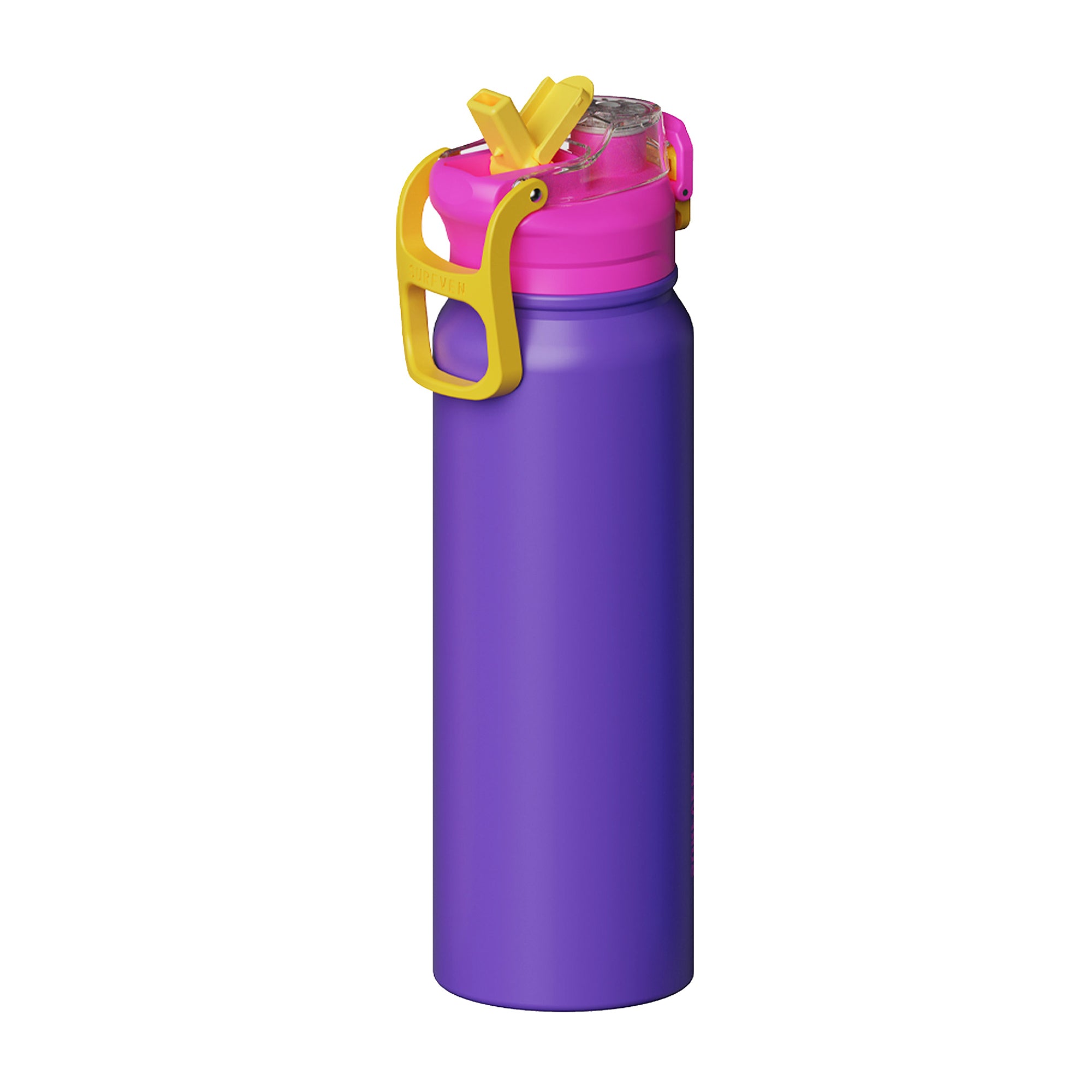 SURFVEN 27 oz Vacuum Insulated Stainless Steel Water Bottle with 3-in-1 Lid, Purple