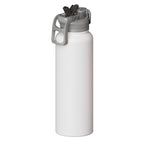 SURFVEN 40 oz Vacuum Insulated Stainless Steel Water Bottle with 3-in-1 Lid, White