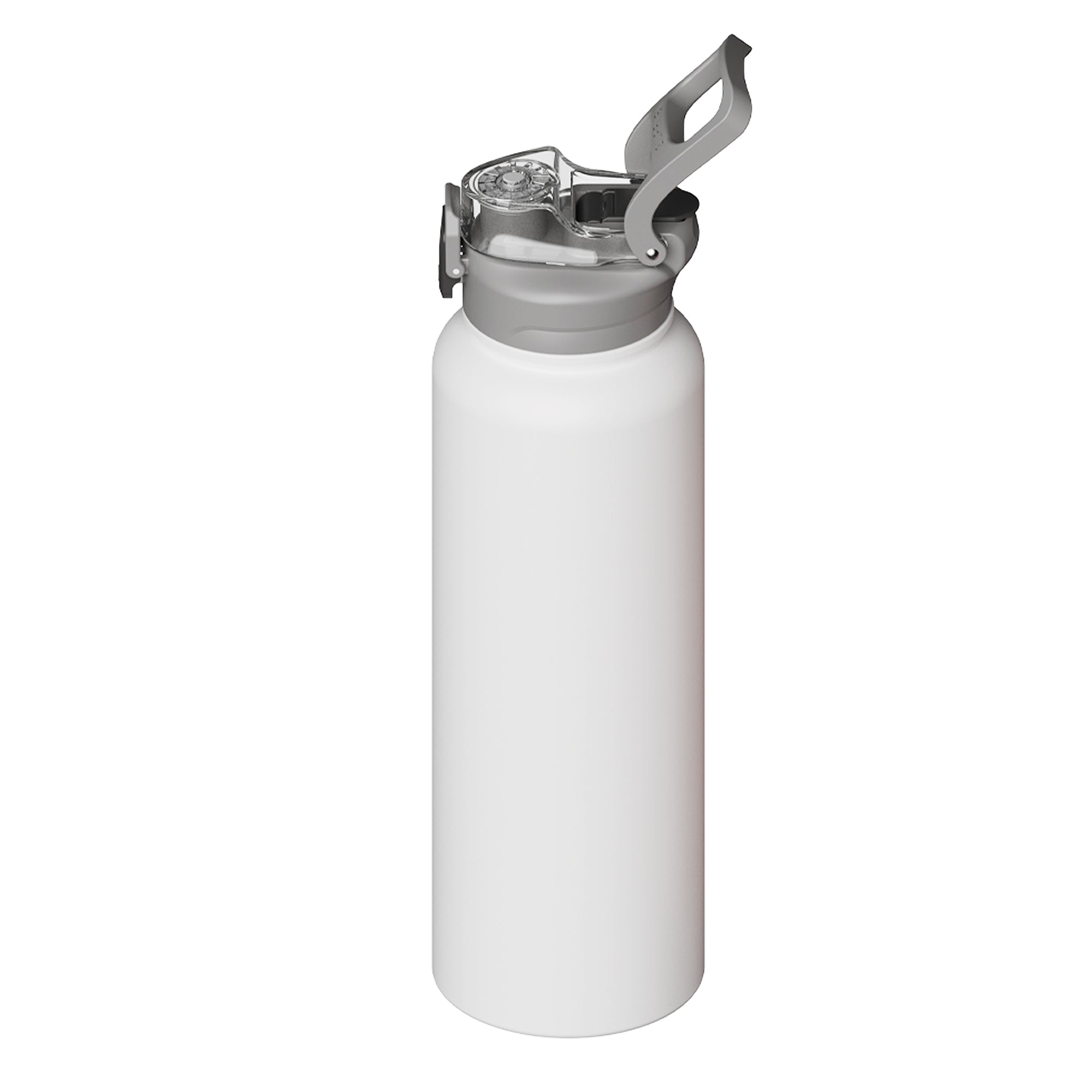 SURFVEN 40 oz Vacuum Insulated Stainless Steel Water Bottle with 3-in-1 Lid, White