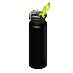SURFVEN 40 oz Vacuum Insulated Stainless Steel Water Bottle with 3-in-1 Lid, Black