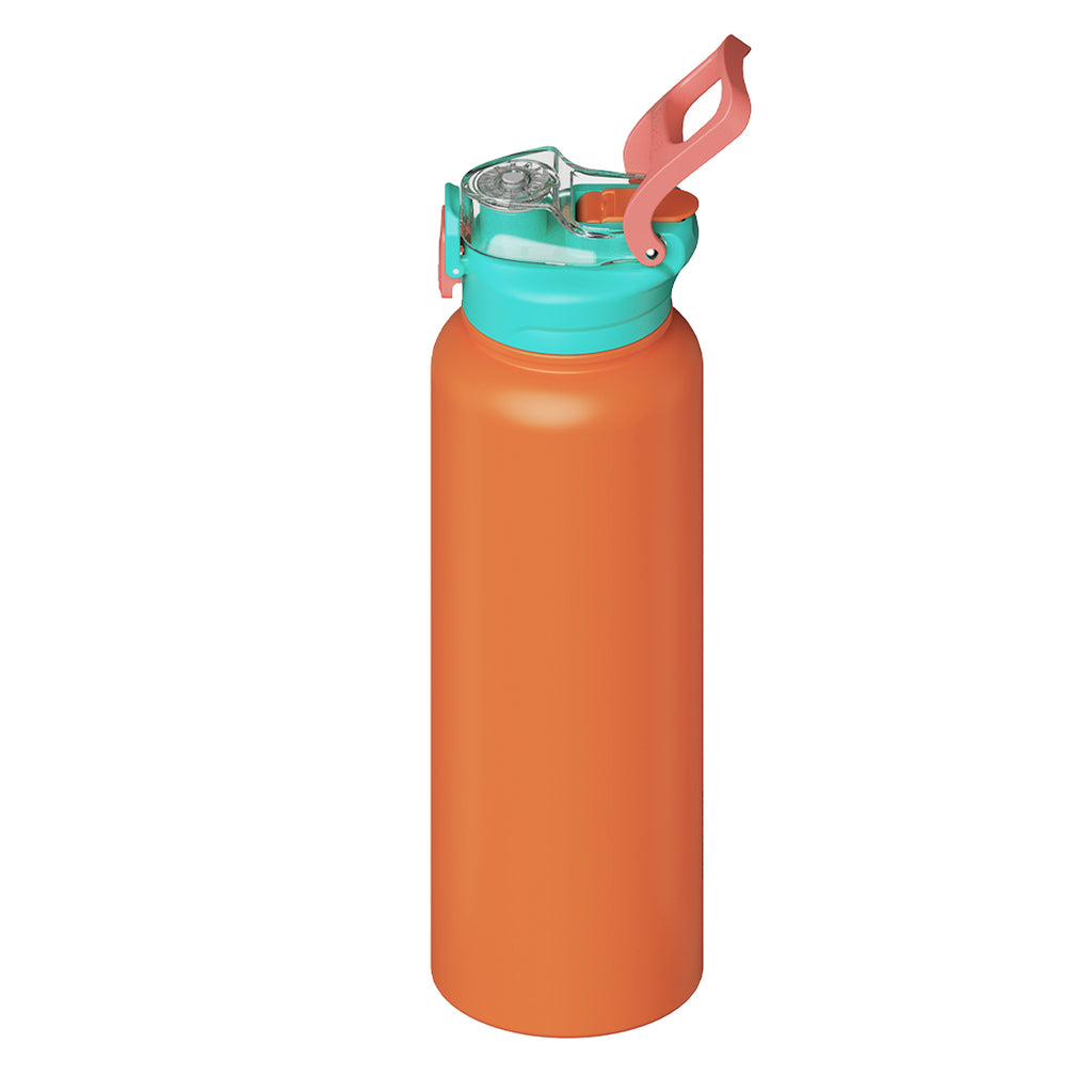 SURFVEN 40 oz Vacuum Insulated Stainless Steel Water Bottle with 3-in-1 Lid, Orange
