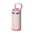 SURFVEN 12 oz Double Wall Stainless Steel Insulated Water Bottle with Leak Proof Flip Straw Lid, Pink