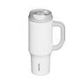 SURFVEN 40oz Double Wall Stainless Steel Insulated Tumbler with Handle and 2-in-1 Lid, White
